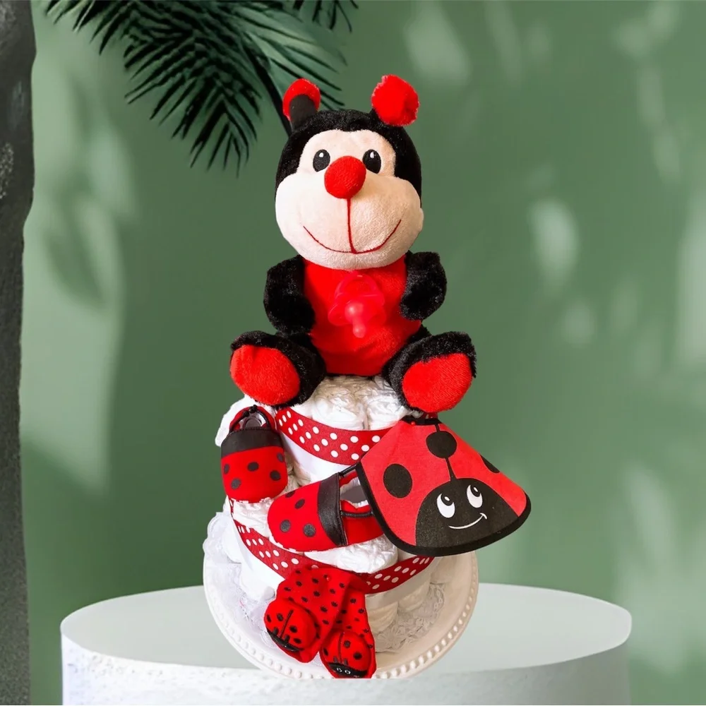 Ladybug Unisex Diaper Cake